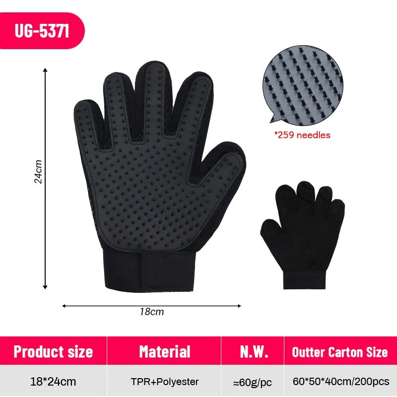 ODPC 2 in 1 Silicone Pet Grooming Glove Five Finger Deshedding Bathing Brush for Dogs Cats Hair Removal Factory Wholesale
