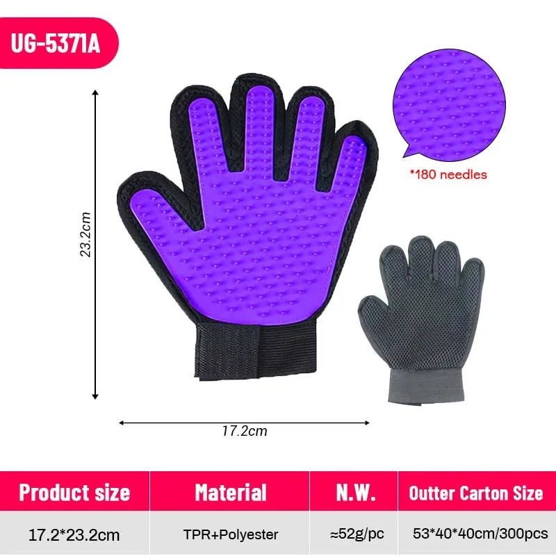 ODPC 2 in 1 Silicone Pet Grooming Glove Five Finger Deshedding Bathing Brush for Dogs Cats Hair Removal Factory Wholesale