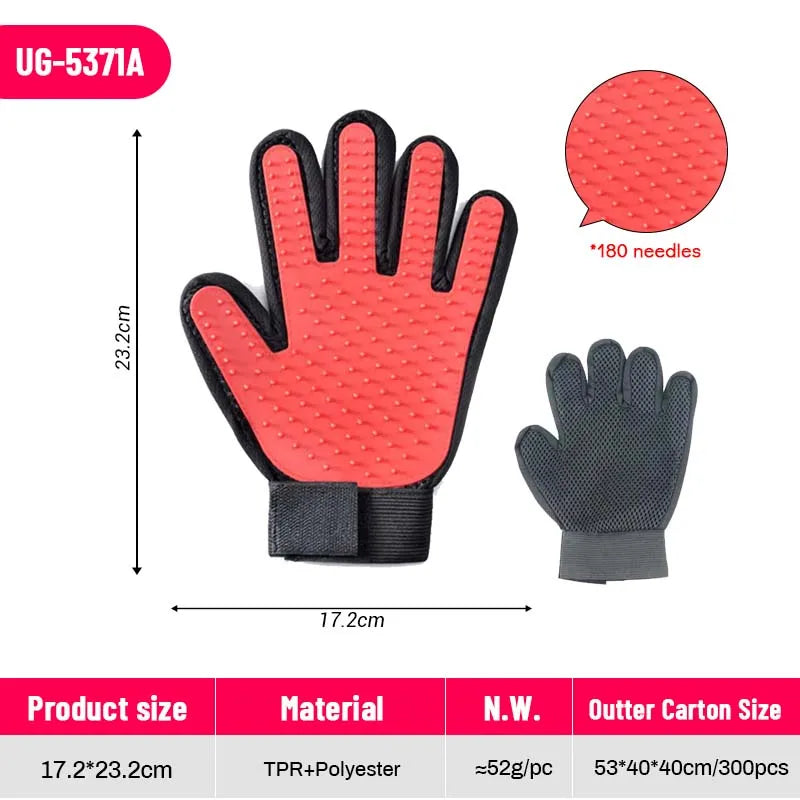 ODPC 2 in 1 Silicone Pet Grooming Glove Five Finger Deshedding Bathing Brush for Dogs Cats Hair Removal Factory Wholesale