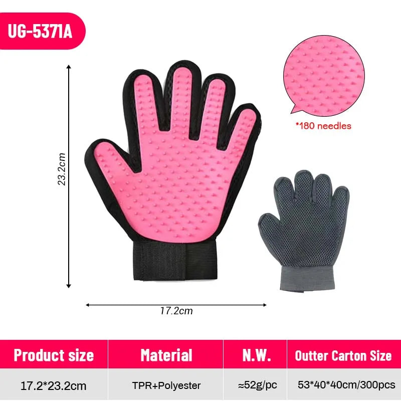 ODPC 2 in 1 Silicone Pet Grooming Glove Five Finger Deshedding Bathing Brush for Dogs Cats Hair Removal Factory Wholesale