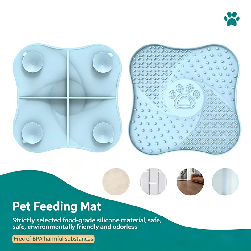 Training OEM Customized Anti-Slip Private Logo BPA Free Pet Bowl Slow Feeder Full Custom Silicone Dog Lick Mats Big Suction Cups
